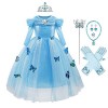 MYRISAM Robe de Cendrillon avec Accessoires Papillon Déguisements Filles Princesse Costume de Carnaval Halloween Cosplay Noël