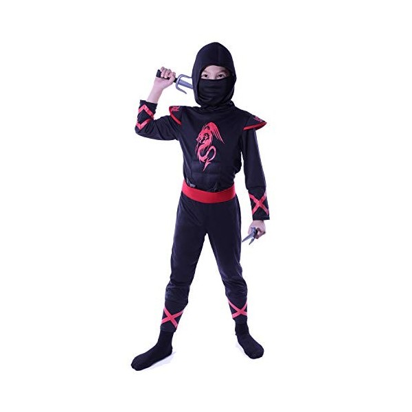 Sincere Party 7st Dragon Ninja costume hommes femmes enfants, ninja dress up cosplay costume avec accessoires 3-5 ans