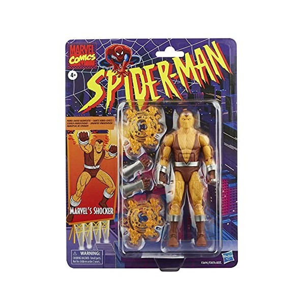 Marvel Hasbro Spider-Man, Figurine Marvels Shocker de 15 cm, inclut 4 Accessoires : 2 Mains alternatives, 2 Effets de Combat