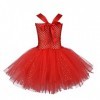 IWEMEK Bébé Enfants Filles Diable Déguisement Tricotée Tutu Robe + Corne Bandeau + Trident Accessoires Carnaval Halloween Cos