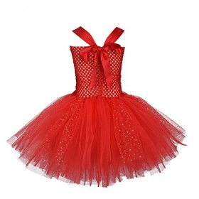 IWEMEK Bébé Enfants Filles Diable Déguisement Tricotée Tutu Robe + Corne Bandeau + Trident Accessoires Carnaval Halloween Cos