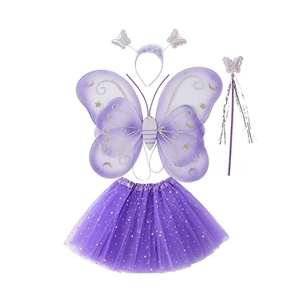Costume d'ailes de fée papillon pour filles, accessoires de