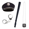 COM-FOUR® Ensemble daccessoires de costume 3 pièces Police - tenue et accessoire idéaux pour le carnaval, lHalloween, lann