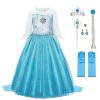 URAQT Elsa Déguisement, Robe Filles Costume, Costume Petites Filles Princesse Elsa Déguisement, Costume et Accessoires Noël H