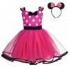 Lito Angels Deguisement Robe Princesse Minnie Bebe Fille, Anniversaire Fete Halloween Carnaval, avec Oreilles de Souris Serre