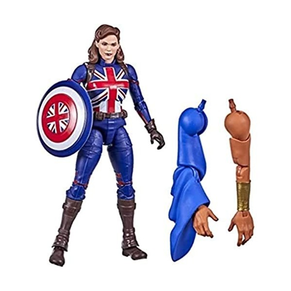 Avengers Hasbro Marvel Legends Series, Figurine Captain Carter de 15 cm, Design Premium, 1 Accessoire et 2 pièces Build-a-Fig