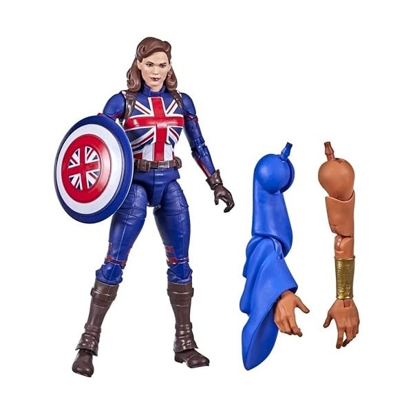 Avengers Hasbro Marvel Legends Series, Figurine Captain Carter de 15 cm, Design Premium, 1 Accessoire et 2 pièces Build-a-Fig