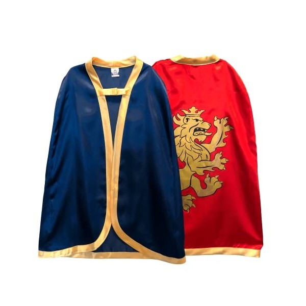 Liontouch - Cape de Chevalier Noble, Bleue | Manteau de Jeu médiéval pour Enfants avec thème du Lion doré | Déguisements, Ten