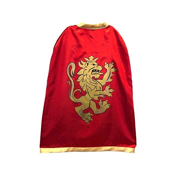 Liontouch - Cape de Chevalier Noble, Bleue | Manteau de Jeu médiéval pour Enfants avec thème du Lion doré | Déguisements, Ten