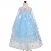 Lito Angels Deguisement Costume Robe Reine des Neiges Princesse Elsa Enfant Fille avec Cape et Accessoires Taille 3-4 ans, Ma