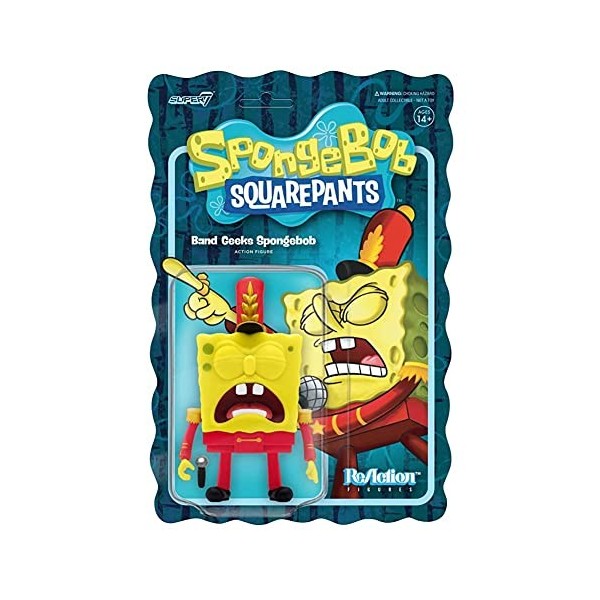 SUPER7 Bob l´éponge Figurine Reaction Band Geeks Spongebob 10 cm