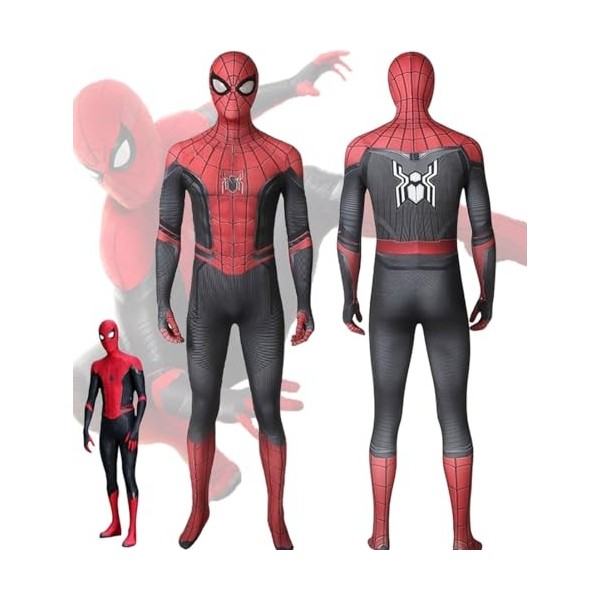 Ansamy Spiderman Costume pour enfant - Costume de super-héros - Combinaison de super-héros 3D - Combinaison pour Halloween, c