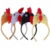 Amosfun Lot de 4 serre-têtes en forme de poulet, chapeau de Pâques, serre-tête pour déguisement de poulet, accessoire de fête