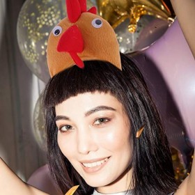 Amosfun Lot de 4 serre-têtes en forme de poulet, chapeau de Pâques, serre-tête pour déguisement de poulet, accessoire de fête