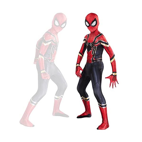 Kitimi Spider Costume Enfants 3D Anime Déguisement Spider Enfants, Costume Superhéros Complet avec Masque, Cosplay Costume De