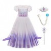 IWEMEK Filles Déguisements Princesse Elsa Robe et Accessoires Reine des Neige 2 Costume de Carnaval Halloween Noël Robes de f