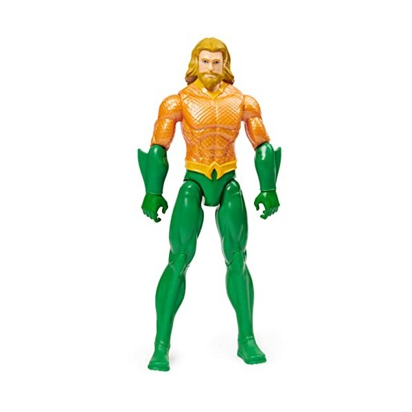 dc comics Aquaman - Personnage Aquaman 30 cm | Personnage à léchelle 30 cm avec décorations Originales, Cape et 11 Points d