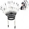 Agatige Chapeau Indien en Plumes pour Enfant avec Bande élastique Coiffe amérindienne Accessoires de fête pour Enfants Adulte