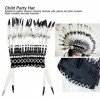 Agatige Chapeau Indien en Plumes pour Enfant avec Bande élastique Coiffe amérindienne Accessoires de fête pour Enfants Adulte