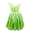 FYMNSI Costume de Fée Clochette pour Filles Enfants Tinkerbell Déguisements Robe Longue Verte avec Papillon Ailes danniversa