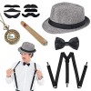 Yuragim Années 1920 Hommes Déguisements Accessoires, Flapper Accessoire Gatsby Costume Année 20 Homme Accessoires Kit avec Ch