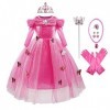 MYRISAM Robe de Cendrillon avec Accessoires Papillon Déguisements Filles Princesse Costume de Carnaval Halloween Cosplay Noël