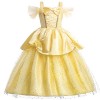 MYRISAM Filles Princesse Belle Robe de Carnaval Hors Épaule Costume de la Beauté et la Bête Halloween Déguisements Cosplay Cé