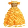 MYRISAM Filles Princesse Belle Robe de Carnaval Hors Épaule Costume de la Beauté et la Bête Halloween Déguisements Cosplay Cé