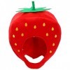 NUOBESTY Chapeau fraise en peluche - Chapeau en forme de fruits en peluche - Chapeau à selfie pour fête costumée - Accessoire