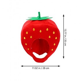 NUOBESTY Chapeau fraise en peluche - Chapeau en forme de fruits en peluche - Chapeau à selfie pour fête costumée - Accessoire