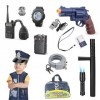 FENYW Police Deguisement Enfant Costume, 13PCS Policier Costume Accessoires, Enfant Policier Costume avec Chapeau de Police G