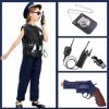 Tacobear Police Equipement Enfant Police Déguisement Accessoires Police Menottes Police Insigne Ceinture Lunettes Walkie Talk