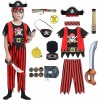 Costume Pirate Enfant Déguisement - Jeu de Rôle de Pirate Halloween, Jouets Capitaine Pirate Cache Oei Accessoires Carte Téle