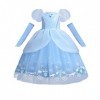 IWEMEK Filles Déguisement de Cendrillon Costume Cinderella Princesse Robes + Accessoires Conte De Fées Halloween Carnaval Cos
