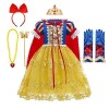 MYRISAM Filles Robe de Carnaval Princesse Costume de Blanche Neige avec Cape Conte de Fée Snow White Déguisements Cosplay Hal