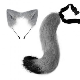 LICHENGTAI Renard Cosplay Set pour Enfants Adultes, Renard Déguisement Animal Avec Renard Oreilles Renard Queue pour Cosplay 