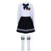 YUUMIN Enfant Fille Costume de Marin Uniforme Scolaire Anime Cosplay Déguisement Écolière Japonaise Ensemble Robe & Accessoir