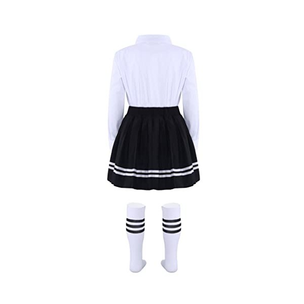 YUUMIN Enfant Fille Costume de Marin Uniforme Scolaire Anime Cosplay Déguisement Écolière Japonaise Ensemble Robe & Accessoir