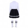 YUUMIN Enfant Fille Costume de Marin Uniforme Scolaire Anime Cosplay Déguisement Écolière Japonaise Ensemble Robe & Accessoir