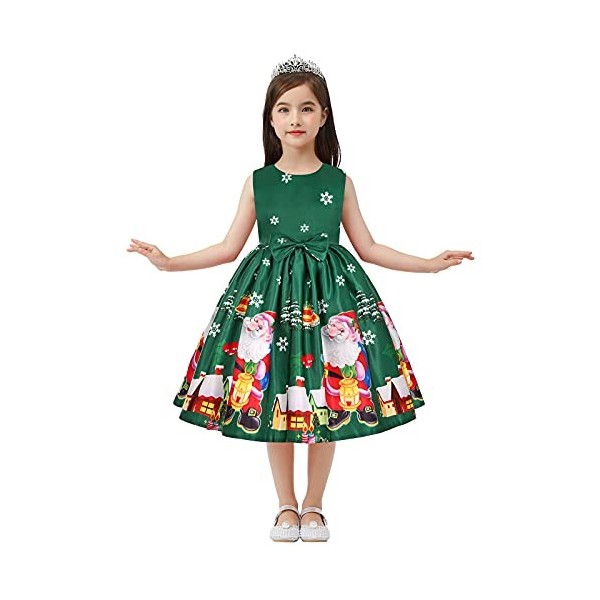 Xiaojiu Robe Noel Fille Deguisement Pokemon Enfant Tenue Noël Bébé Fille Robe Sequins Costume Noel Bebe Masque Visage Deguise