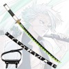 RYPDKM Demon Slayer Bambou Épée De Samouraï en Bois Shinazugawa Sanemi Katana– Accessoire De Cosplay Bois Couteau Sabre Dani