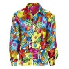 Amakando Chemisette Fleurs Homme Chemise Hippie Multicolore S 48 Tenue années 60 70 Accessoire déguisement Hippy Haut Flower 