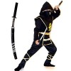 Amycute Déguisement Ninja Noir Enfant Garçon Fille Ninja Costume Enfants Cosplay Masque Cosplay Manga Déguisement Fête Access