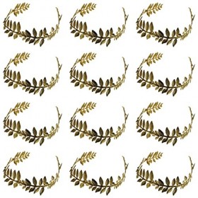 Gold Laurel Lot de 12 coiffes de la déesse romaine grecque et romaine avec feuilles dorées – Accessoire de déguisement