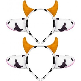 Bofeiya Lot de 2 serre-têtes avec yeux de grenouille verts pour déguisement, vache, L