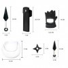 Accessoires Cosplay Ninja Anime Costume, Grand Kunai 26cm et 13cm + Shuriken + Bandana + Sacs + Masque et Gants, Kit dArmes 