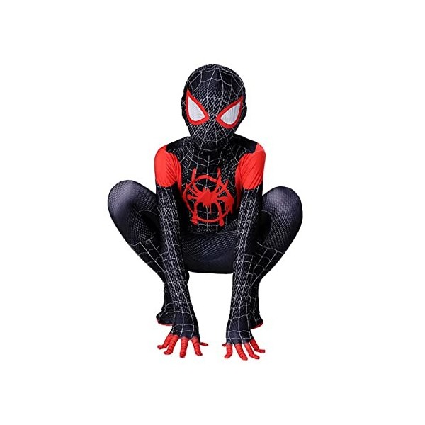 VVlight Spiderman Miles Morales Costume 6 À 7 Ans Body Enfant Adult