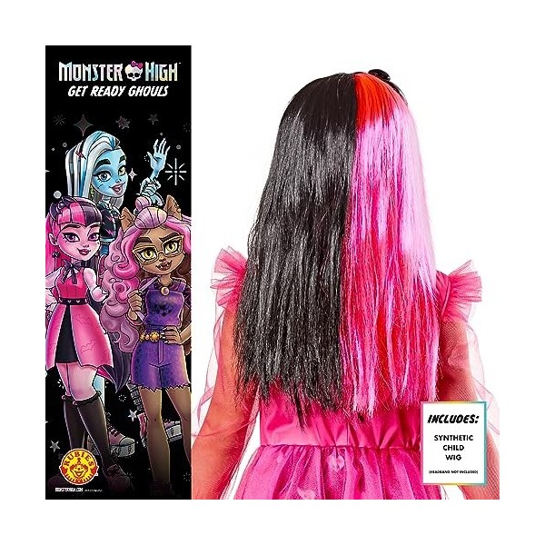 RUBIES - Accessoire pour Déguisement Enfant MONSTER HIGH Officiel - Perruque Rose et Noire - Draculaura - Taille Unique - Pou