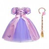 IWEMEK Enfants Déguisements Filles Raiponce Robe de Princesse Longue en tulle + Accessoires Ensemble Conte De Fées Cosplay Ha