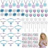 72Pcs Déguisement Princesse Fille Anniversaire Cadeau Frozen Princesse Baguettes Magiques Collier Bracelets Anneau Cheveux Au